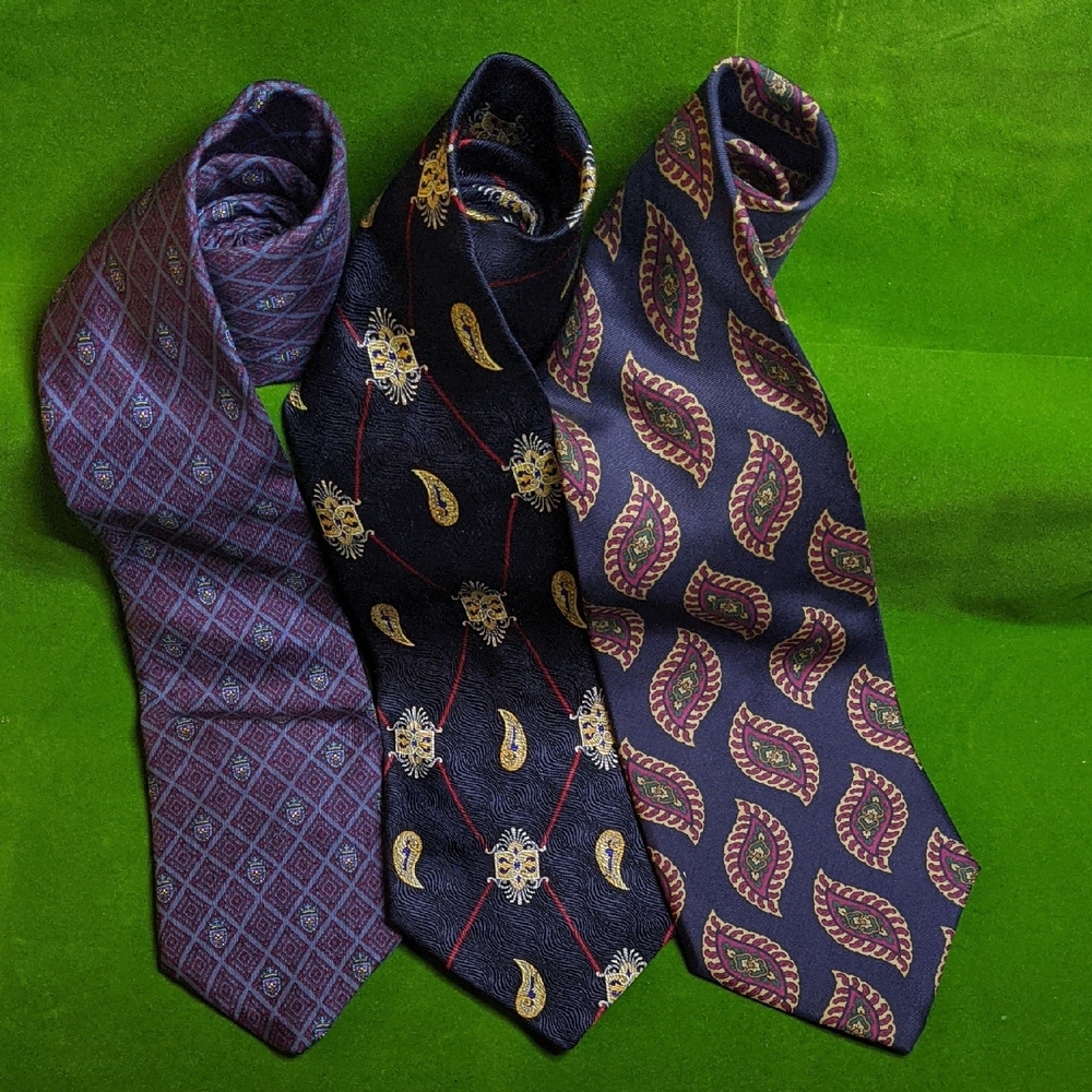 Vintage Silk Neckties, Lot Of Three